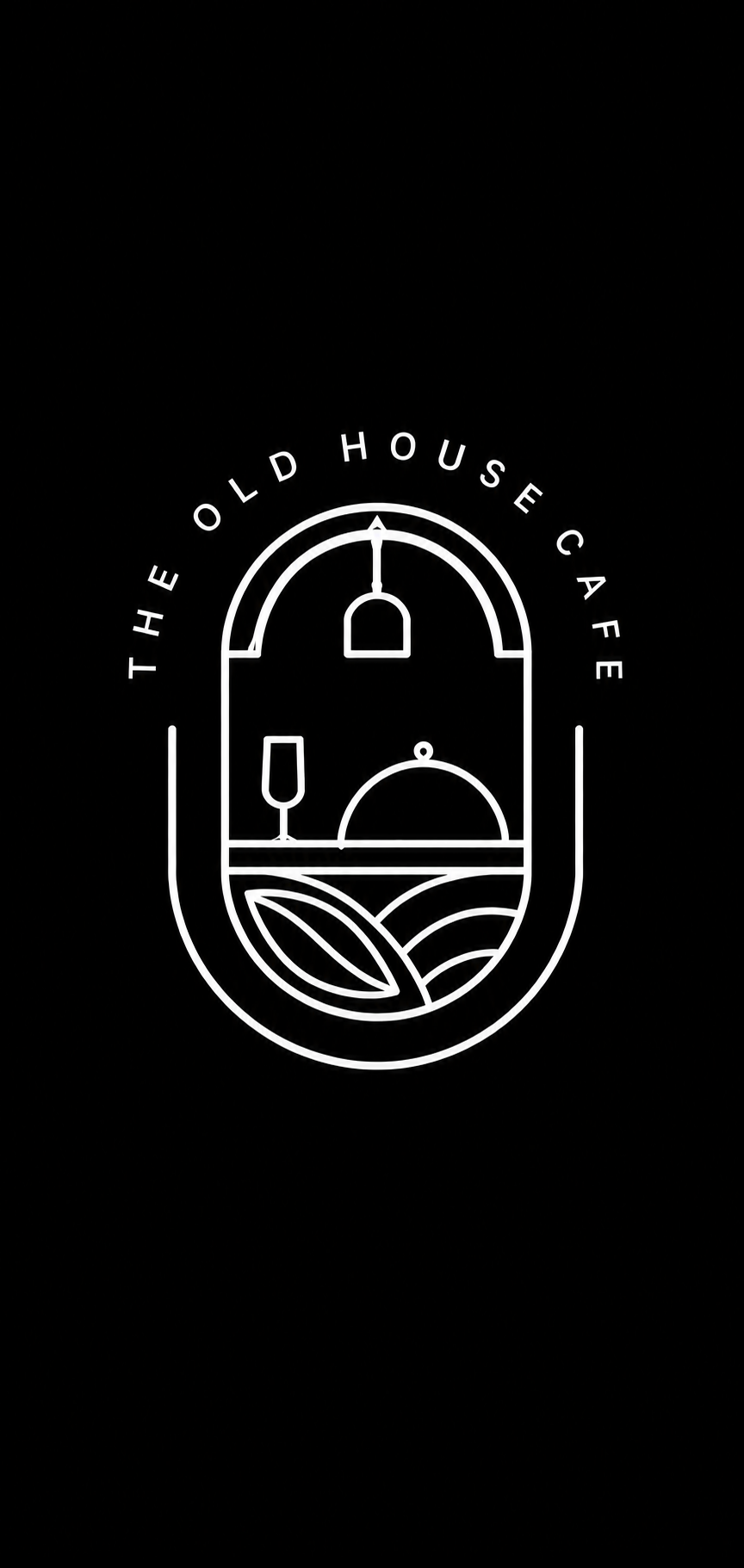The Old House Cafe logo - minimalist line art design